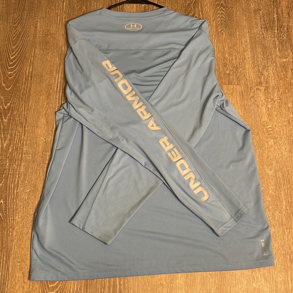 Under Armor Heat Gear Baby Blue Men’s XL Long Sleeve - Picture 3 of 3